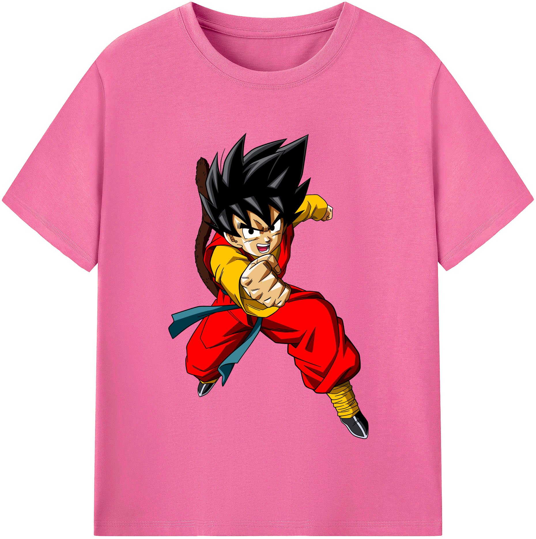 （画像用） ドラゴンボール 孫悟空（そん ごくう）Son Goku カカロット DRAGON BALL Kakarotto レディースカジュアルプリントTシャツ（綿100％）